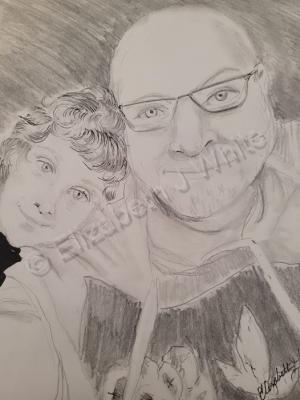 Drawing - Father And Son - Pencil