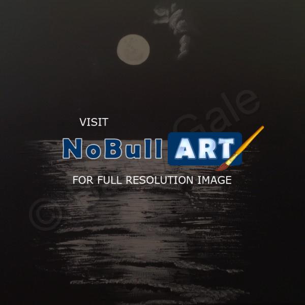 Abstract - Moonlight Over Bulli Beach - Acrylic