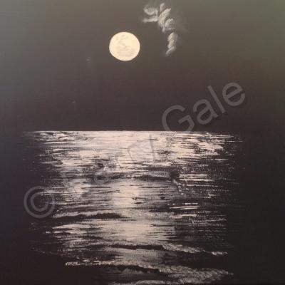 Abstract - Moonlight Over Bulli Beach - Acrylic