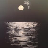 Abstract - Moonlight Over Bulli Beach - Acrylic