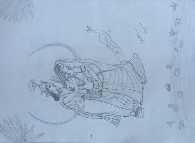 Pencil Arts - Radha Krishna - Pencil And Paper