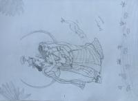 Radha Krishna - Pencil And Paper Drawings - By Deepthi Priya, Pointillism Drawing Artist
