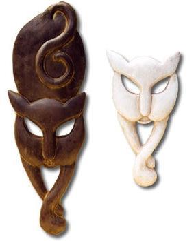 Cat Sculptures - Midnight Magic Wall Hanging Cat Sculptures - Stone