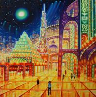 Cityscape Dream - Lights Of Zan - Oil On Canvas