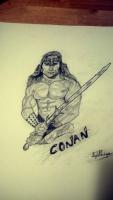 Conan - Graphite Drawings - By Lloyd Bridges, Graphite Drawing Artist