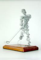 Impact - Galvanized Steel Wire Sculptures - By Gerard Barberine, Abstract Sculpture Artist