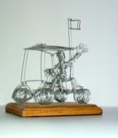 The Ranger - Galvanized Steel Wire Sculptures - By Gerard Barberine, Abstract Sculpture Artist