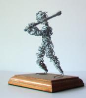 Batter Up - Galvanized Steel Wire Sculptures - By Gerard Barberine, Abstract Sculpture Artist