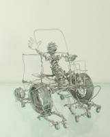 Golf Course Greens Keeper - Galvanized Steel Wire Sculptures - By Gerard Barberine, Abstract Sculpture Artist