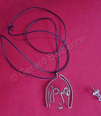 The Beatles - John Lennon Pendant - Nickel Silver Jewelry Wire