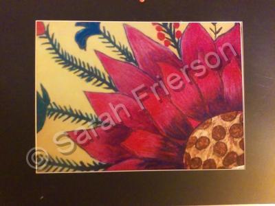 Flower Collection - Pink Flower On Yellow Acrylic Canvas - Acrylics