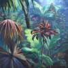 Palms And Flora - Oil On Canvas Paintings - By Claudia Thomas, Closed Landscape Painting Artist