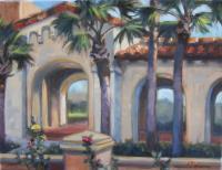 Knowles Arcade - Oil On Canvas Paintings - By Claudia Thomas, Impressionistic Landscape Painting Artist