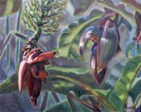 Banana Encore - Oil On Canvas Paintings - By Claudia Thomas, Closed Landscape Painting Artist
