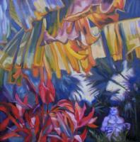 Garden Magic - Oil On Canvas Paintings - By Claudia Thomas, Closed Landscape Painting Artist