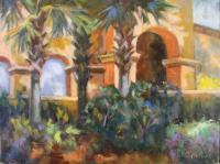 Cornell Arches - Oil On Canvas Paintings - By Claudia Thomas, Impressionistic Landscape Painting Artist