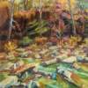 Stepping Stones - Oil On Canvas Paintings - By Claudia Thomas, Impressionistic Landscape Painting Artist