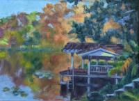 Landscapes - Florida Boathouse - Oil On Panel
