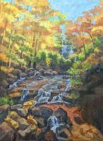 Autumn In The Foothills - Oil On Canvas Paintings - By Claudia Thomas, Impressionistic Landscape Painting Artist