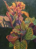 Cannas Flower - Oil On Canvas Paintings - By Claudia Thomas, Botanical Painting Artist