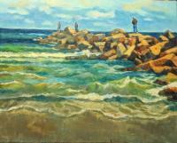 Landscapes - New Smyrna Jetty - Oil On Canvas