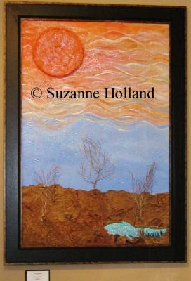 Mixed Media  Canvas - Secret Island - Mixed Media Acrylics Clay Pris