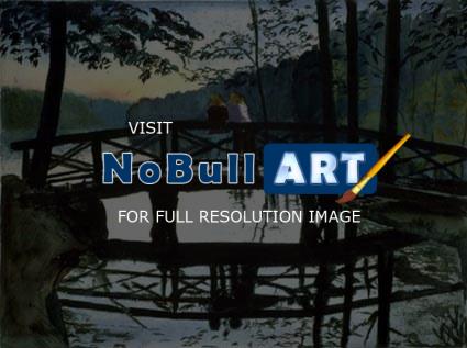 Real And Surreal World - Bridge At The Lake Of Grunewald - Watercolor