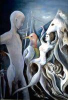 Bird-Couple - Oil Paintings - By Heinz Sterzenbach, Surrealism Painting Artist