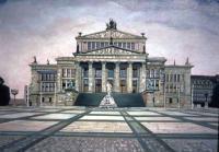 Schauspielhaus Am Gendarmenmarkt Theater At The  Market Of - Oil Paintings - By Heinz Sterzenbach, Realism Painting Artist