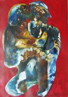 Vu 161 Couple - Ferroprint Paintings - By Heinz Sterzenbach, Surrealism Painting Artist