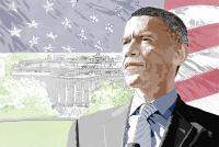 President Obama - Digital Paint With Wacom Table Digital - By Michael Blakney, Digital Paint Digital Artist