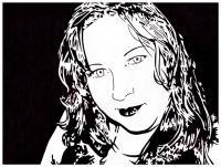 Stephanie 1 - Pen And Ink Drawings - By John Gibson, Fine Arts Drawing Artist