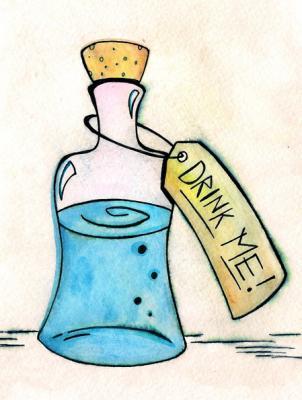 Grimm Fairytales - Drink Me - Watercolor