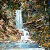 The Water Fall - Acrylic Paintings - By Len Hend, Landscape Painting Artist