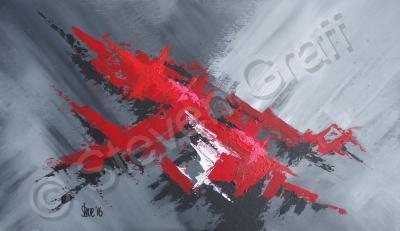 Acrylicworks - Jagged Red - Acrylic On Canvas