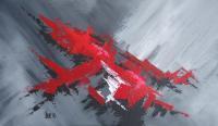 Acrylicworks - Jagged Red - Acrylic On Canvas