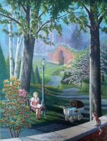 The Sitters Cat - Acrylic On Canvas Paintings - By Steven Graff, Realism Painting Artist