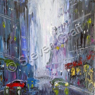 Acrylicworks - Wet Avenue - Acrylic On Canvas