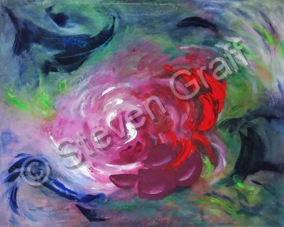 Acrylicworks - Floating Flora - Acrylic On Canvas