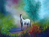 Horse Picture - Acrylic On Canvas Paintings - By Steven Graff, Expressive Painting Artist