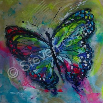 Expressive - Butterfly E - Acrylic On Canvas