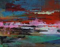 Pink Horizon - Acrylic On Canvas Paintings - By Steven Graff, Abstract Painting Artist