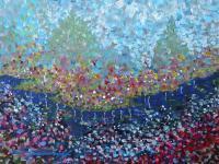 Acrylicworks - Confetti River - Acrylic On Canvas Panel