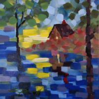 Expressive - Cabin At The Turn - Acrylic On Canvas Panel