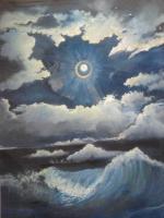 Moonlit Sea - Oil Paintings - By Filomena Peterson, Realism Painting Artist