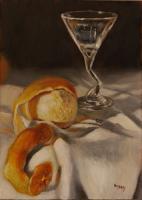 Martini - Oil On Board Paintings - By Andres Ortega, Realistic Painting Artist