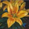 Yellow Lillies - Oil On Board Paintings - By Andres Ortega, Realistic Painting Artist