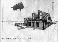 Desert House - Pencil Drawings - By Jared Ellis, Structor Drawing Artist