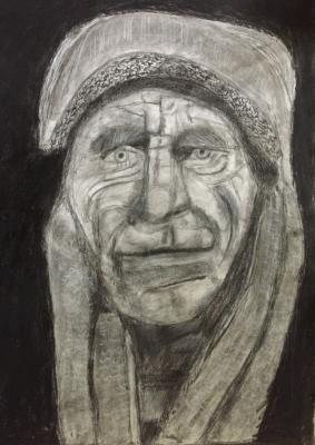 Portrait - Weathered Face Ai - Pencil