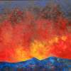 Storm Over The Peak - Acrylic Paintings - By Maureen Rocks-Moore, Semi -Abstract Painting Artist